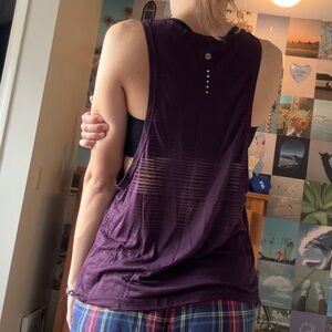 Sheer Striped Purple Athletic Top